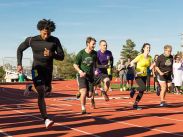 Students, staff, and faculty participate in the Bulmer Race, a century-old tradition that benefits the Acadia Global Brigades.
