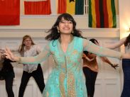 A student performs a traditional dance during the International Student Banquet.