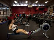 Cardio equipment includes ellipticals, treadmills, stationary bikes, and rowing machines.